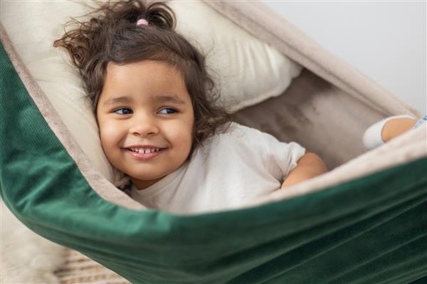 Grote foto luxe hangmat velvet emerald beige emerald kinderen en baby complete kinderkamers
