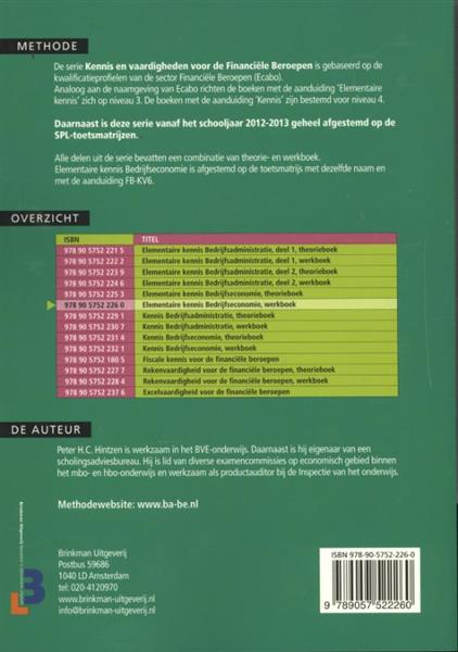 Grote foto elementaire kennis bedrijfseconomie werkboek financi le beroepen boeken overige boeken