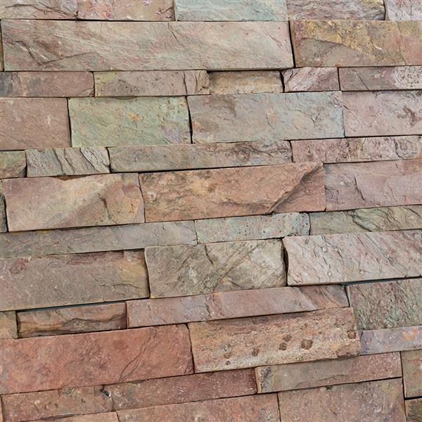 Grote foto natuursteen strips koper kleurig wandbekleding leisteen copper 0 63m doe het zelf en verbouw tegels