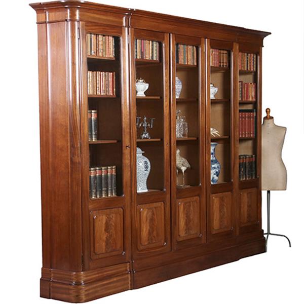 Grote foto allemachtig grote bibliotheekkast met 5 deuren ruim 3 meter breed ca 1925 no.212810 antiek en kunst stoelen en banken