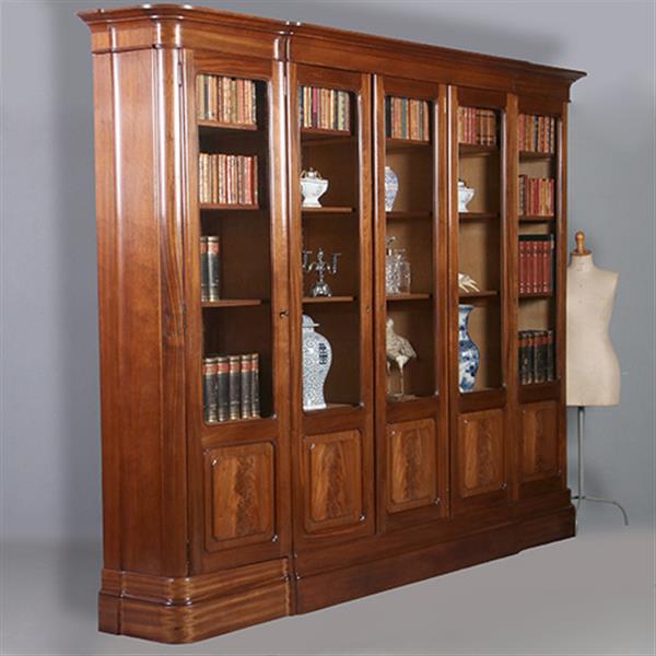 Grote foto allemachtig grote bibliotheekkast met 5 deuren ruim 3 meter breed ca 1925 no.212810 antiek en kunst stoelen en banken
