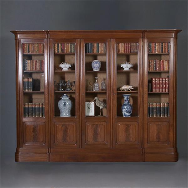 Grote foto allemachtig grote bibliotheekkast met 5 deuren ruim 3 meter breed ca 1925 no.212810 antiek en kunst stoelen en banken
