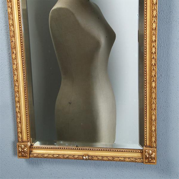 Grote foto gave korte damspiegel in goud met grijsgroen paneel ca 1920 facet geslepen no.270125 antiek en kunst spiegels