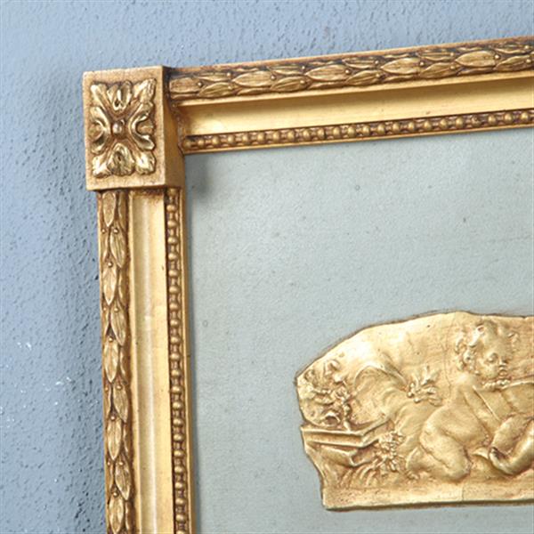 Grote foto gave korte damspiegel in goud met grijsgroen paneel ca 1920 facet geslepen no.270125 antiek en kunst spiegels