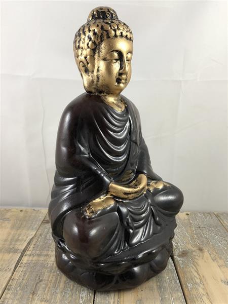 Grote foto boeddha beeld ceramic zittend thais kopie tuin en terras tuindecoratie