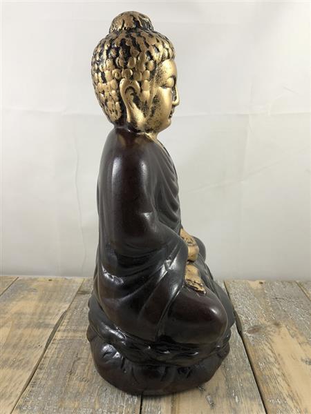 Grote foto boeddha beeld ceramic zittend thais kopie tuin en terras tuindecoratie