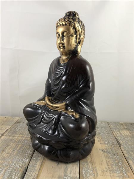 Grote foto boeddha beeld ceramic zittend thais kopie tuin en terras tuindecoratie