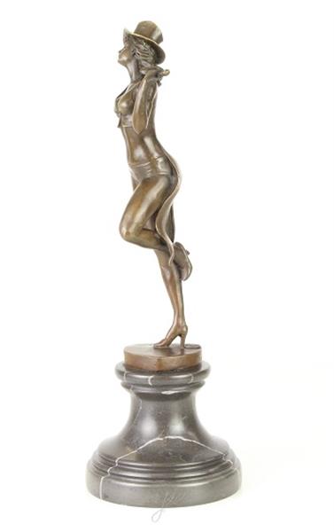 Grote foto een bronzen beeld sculptuur van een theater danseres tuin en terras tuindecoratie