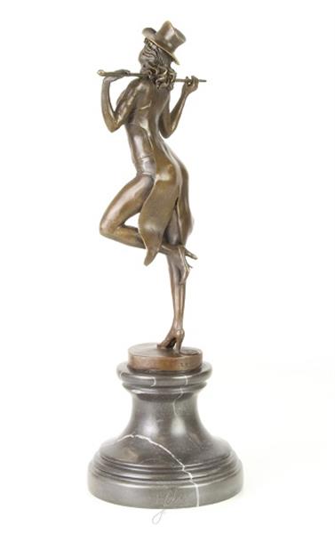 Grote foto een bronzen beeld sculptuur van een theater danseres tuin en terras tuindecoratie