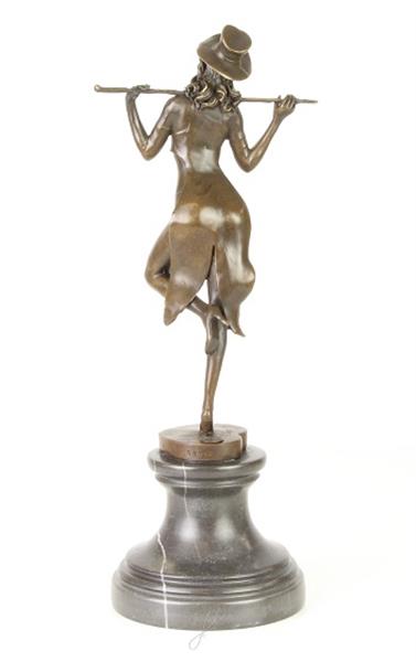 Grote foto een bronzen beeld sculptuur van een theater danseres tuin en terras tuindecoratie
