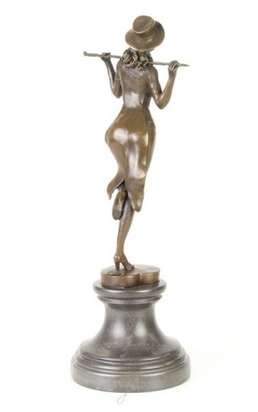 Grote foto een bronzen beeld sculptuur van een theater danseres tuin en terras tuindecoratie