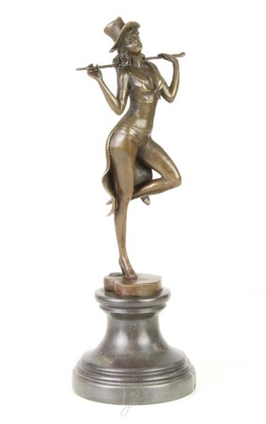 Grote foto een bronzen beeld sculptuur van een theater danseres tuin en terras tuindecoratie