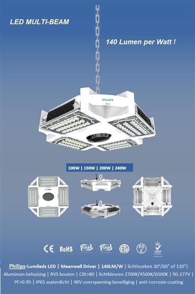 Grote foto led multi beam hal verlichting high power 100w 16.000 lumen zakelijke goederen overige zakelijke goederen