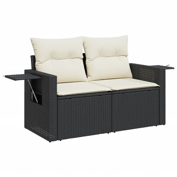 Grote foto vidaxl 8 delige loungeset met kussens poly rattan zwart tuin en terras tuinmeubelen