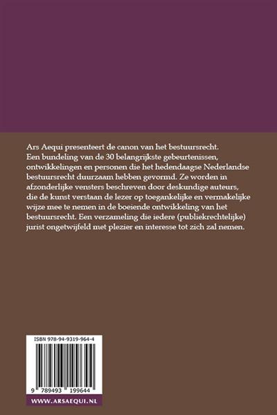 Grote foto canon van het bestuursrecht ars aequi klassiekers boeken wetenschap