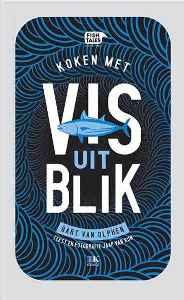 Grote foto vis uit blik boeken kookboeken