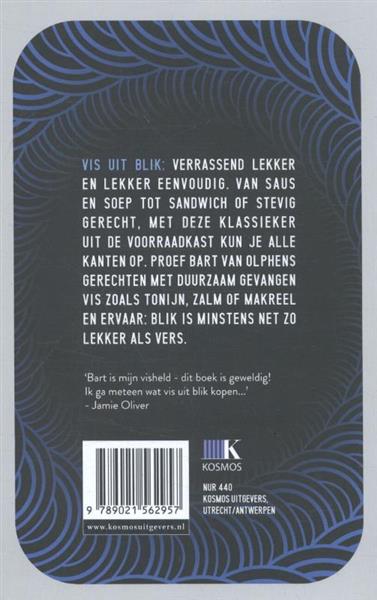 Grote foto vis uit blik boeken kookboeken