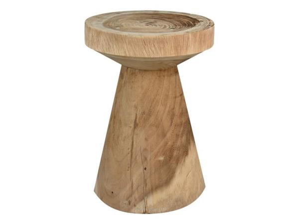 Grote foto krukje rond 30x30x43 naturel munggur huis en inrichting eettafels