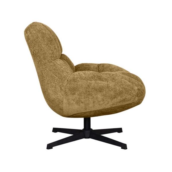 Grote foto draaifauteuil huxley 76x86x92 cm mustard elite zwart metaal huis en inrichting eettafels