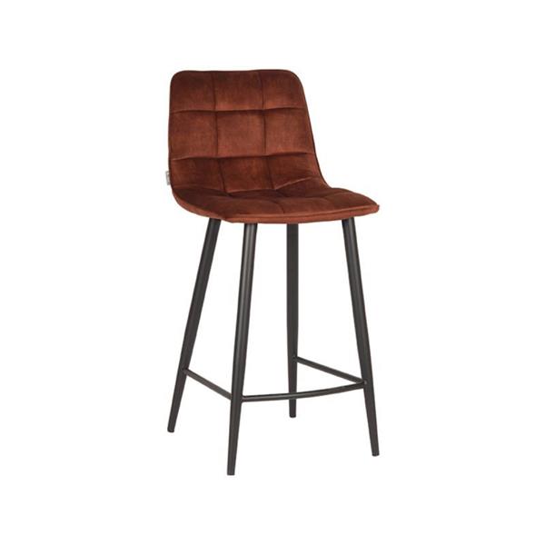 Grote foto barkruk jelt 45x48x92 cm rust velours huis en inrichting eettafels