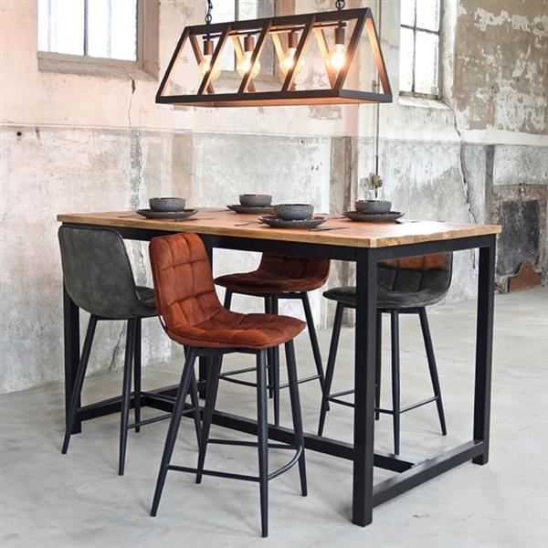 Grote foto barkruk jelt 45x48x92 cm rust velours huis en inrichting eettafels