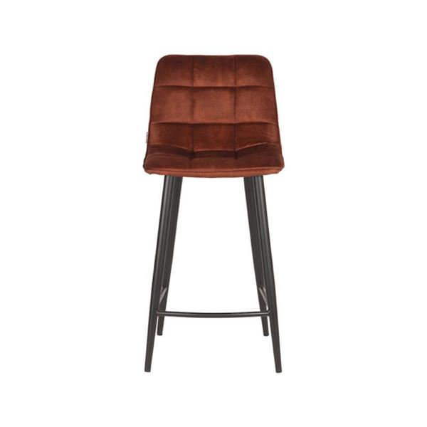 Grote foto barkruk jelt 45x48x92 cm rust velours huis en inrichting eettafels