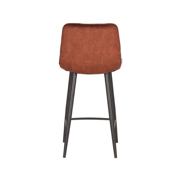 Grote foto barkruk jelt 45x48x92 cm rust velours huis en inrichting eettafels