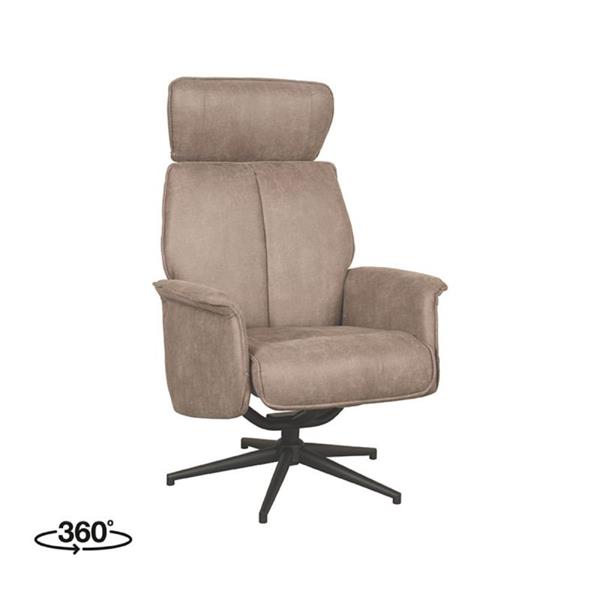 Grote foto relaxfauteuil verdal 77x79x109 cm taupe micro suede zwart metaal huis en inrichting eettafels