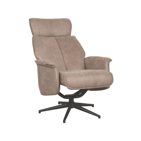 Grote foto relaxfauteuil verdal 77x79x109 cm taupe micro suede zwart metaal huis en inrichting eettafels
