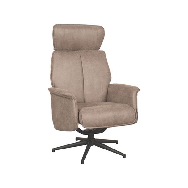 Grote foto relaxfauteuil verdal 77x79x109 cm taupe micro suede zwart metaal huis en inrichting eettafels