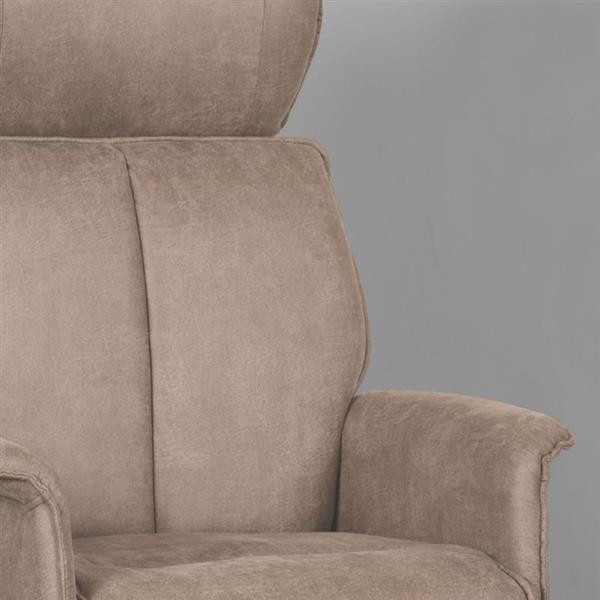 Grote foto relaxfauteuil verdal 77x79x109 cm taupe micro suede zwart metaal huis en inrichting eettafels