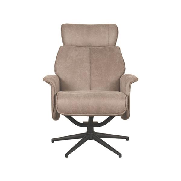 Grote foto relaxfauteuil verdal 77x79x109 cm taupe micro suede zwart metaal huis en inrichting eettafels
