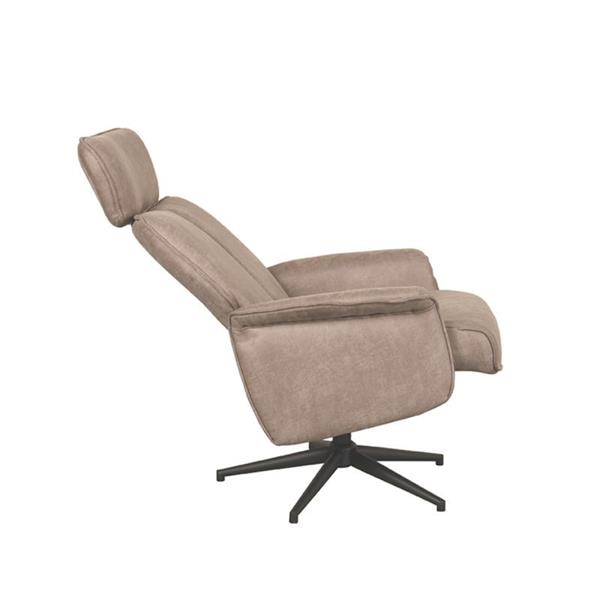 Grote foto relaxfauteuil verdal 77x79x109 cm taupe micro suede zwart metaal huis en inrichting eettafels