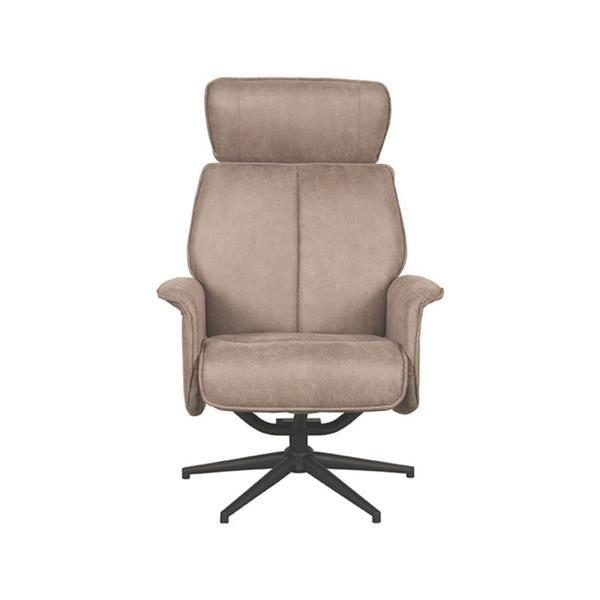 Grote foto relaxfauteuil verdal 77x79x109 cm taupe micro suede zwart metaal huis en inrichting eettafels