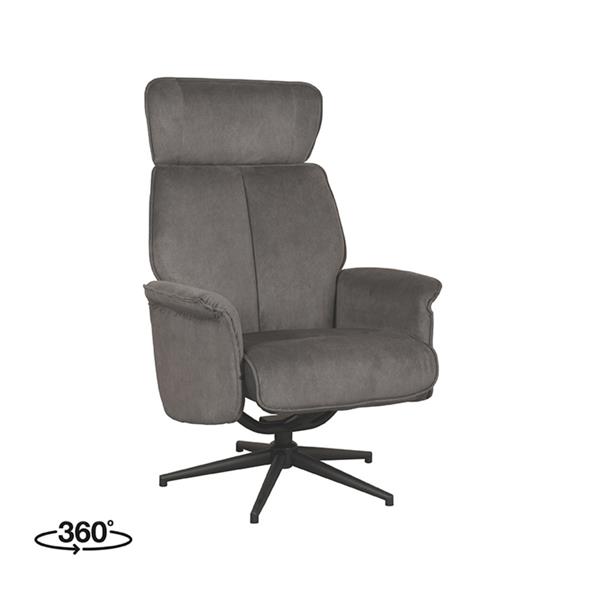 Grote foto relaxfauteuil verdal 77x79x109 cm antraciet cosmo zwart metaal huis en inrichting eettafels