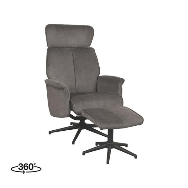 Grote foto relaxfauteuil verdal hocker 77x79x109 cm antraciet cosmo zwart metaal huis en inrichting eettafels