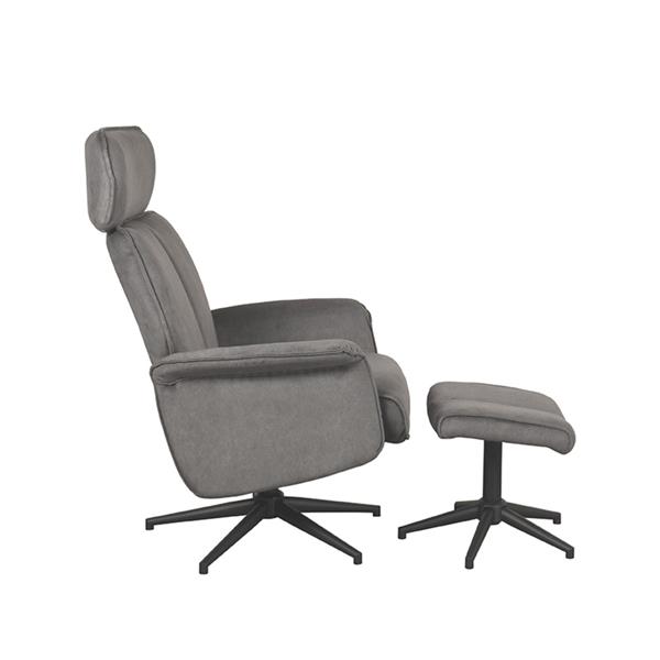 Grote foto relaxfauteuil verdal hocker 77x79x109 cm antraciet cosmo zwart metaal huis en inrichting eettafels