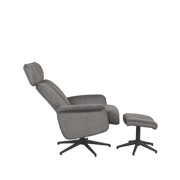 Grote foto relaxfauteuil verdal hocker 77x79x109 cm antraciet cosmo zwart metaal huis en inrichting eettafels