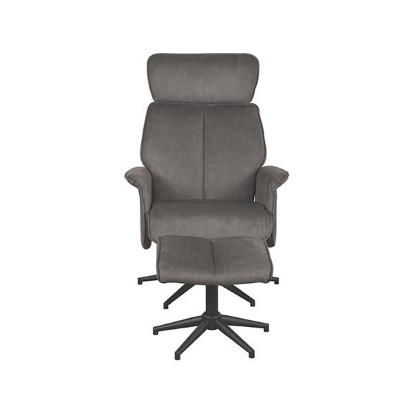 Grote foto relaxfauteuil verdal hocker 77x79x109 cm antraciet cosmo zwart metaal huis en inrichting eettafels
