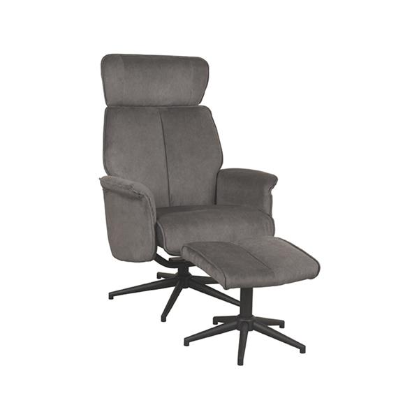 Grote foto relaxfauteuil verdal hocker 77x79x109 cm antraciet cosmo zwart metaal huis en inrichting eettafels
