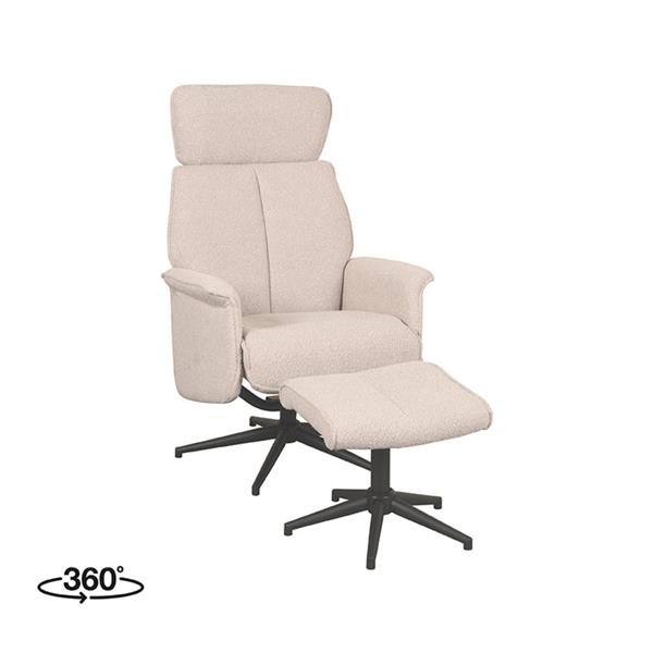 Grote foto relaxfauteuil verdal hocker 77x79x109 cm naturel touch zwart metaal huis en inrichting eettafels