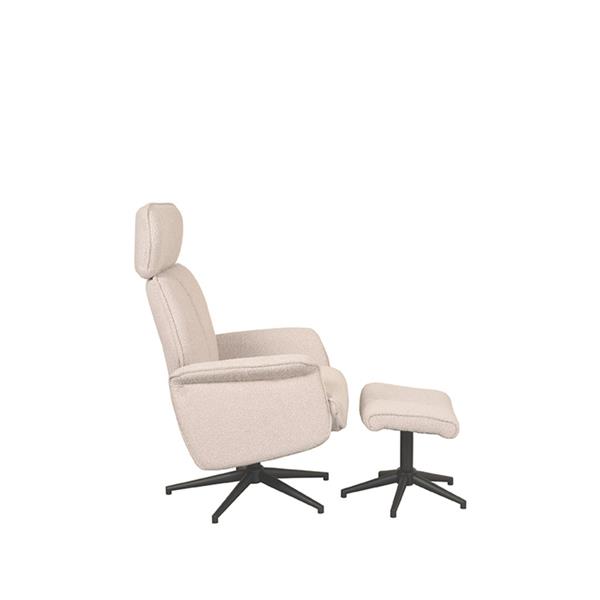 Grote foto relaxfauteuil verdal hocker 77x79x109 cm naturel touch zwart metaal huis en inrichting eettafels