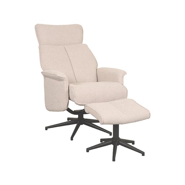 Grote foto relaxfauteuil verdal hocker 77x79x109 cm naturel touch zwart metaal huis en inrichting eettafels