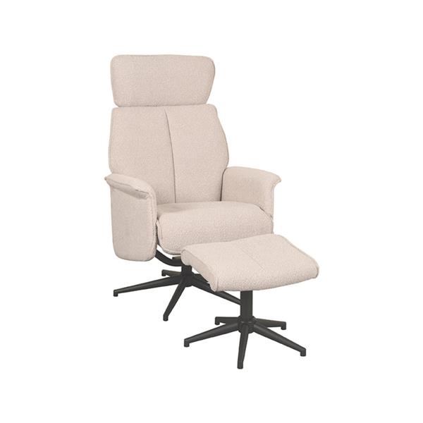 Grote foto relaxfauteuil verdal hocker 77x79x109 cm naturel touch zwart metaal huis en inrichting eettafels