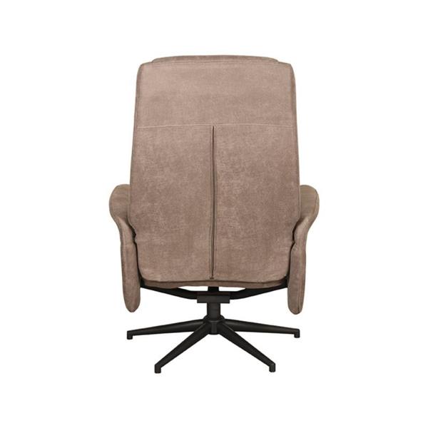 Grote foto relaxfauteuil bergen hocker 77x76x105 cm taupe micro suede zwart metaal huis en inrichting eettafels
