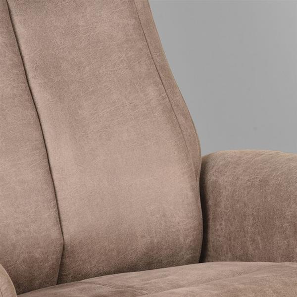 Grote foto relaxfauteuil bergen hocker 77x76x105 cm taupe micro suede zwart metaal huis en inrichting eettafels