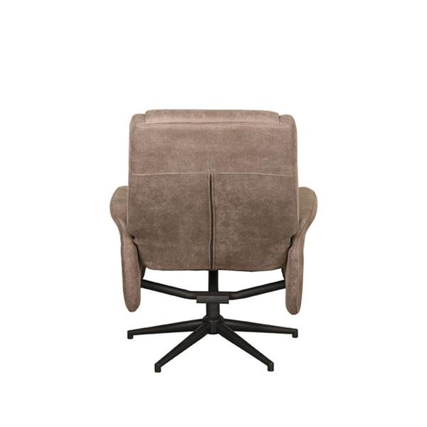 Grote foto relaxfauteuil bergen hocker 77x76x105 cm taupe micro suede zwart metaal huis en inrichting eettafels
