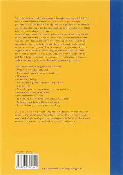 Grote foto statistiek voor de psychologie 1 boeken psychologie