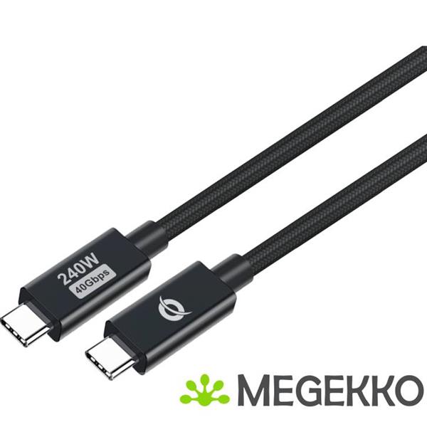 Grote foto conceptronic etta04b12 usb kabel 1 2 m usb4 gen 3x2 usb c zwart computers en software overige computers en software