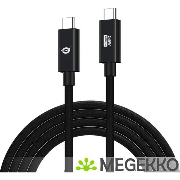 Grote foto conceptronic etta04b12 usb kabel 1 2 m usb4 gen 3x2 usb c zwart computers en software overige computers en software